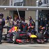 Sebastian Vettel making a pitstop