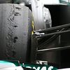 A Mercedes AMG F1 W04 with worn Pirelli tyres