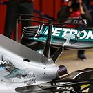 Mercedes AMG F1 W08 double T-wing on the engine cover