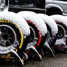 Pirelli tyres covered in snow