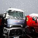 Red Bull Racing truck with snow