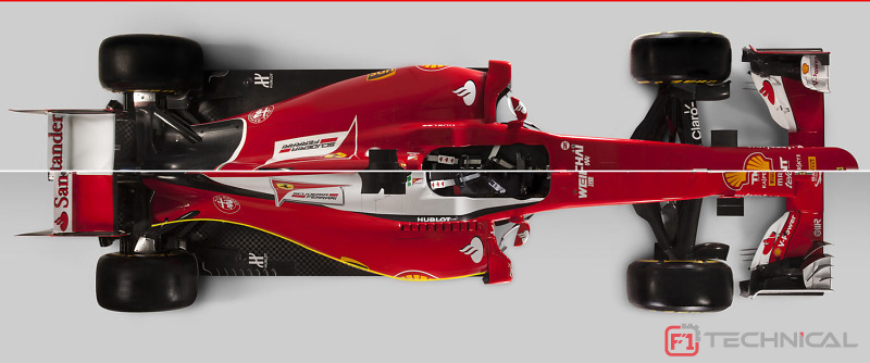 Ferrari sidepod shape comparison