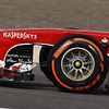 Broken front wing on Felipe Massa's F138