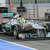 Mercedes front tyre wake test rig
