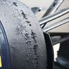 Worn Pirelli tyres on a Mercedes AMG F1 W04
