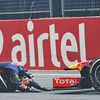 Race winner and World Champion Sebastian Vettel thanks his RB9