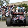 The Scuderia Toro Rosso STR9 of race retiree Daniil Kvyat