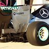 Mercedes AMG F1 W05 rear wing and rear diffuser detail