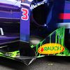 Flow-vis paint on the Red Bull Racing RB10 sidepod
