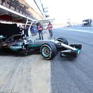 Nico Rosberg leaves the pits